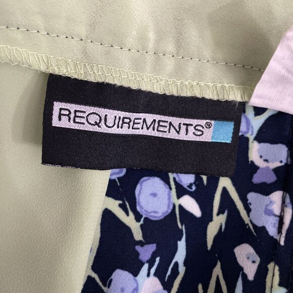 Requirements Lime Green Multicolor Floral Skirt 18 Pleated Side Zip Y2K - Picture 4 of 8